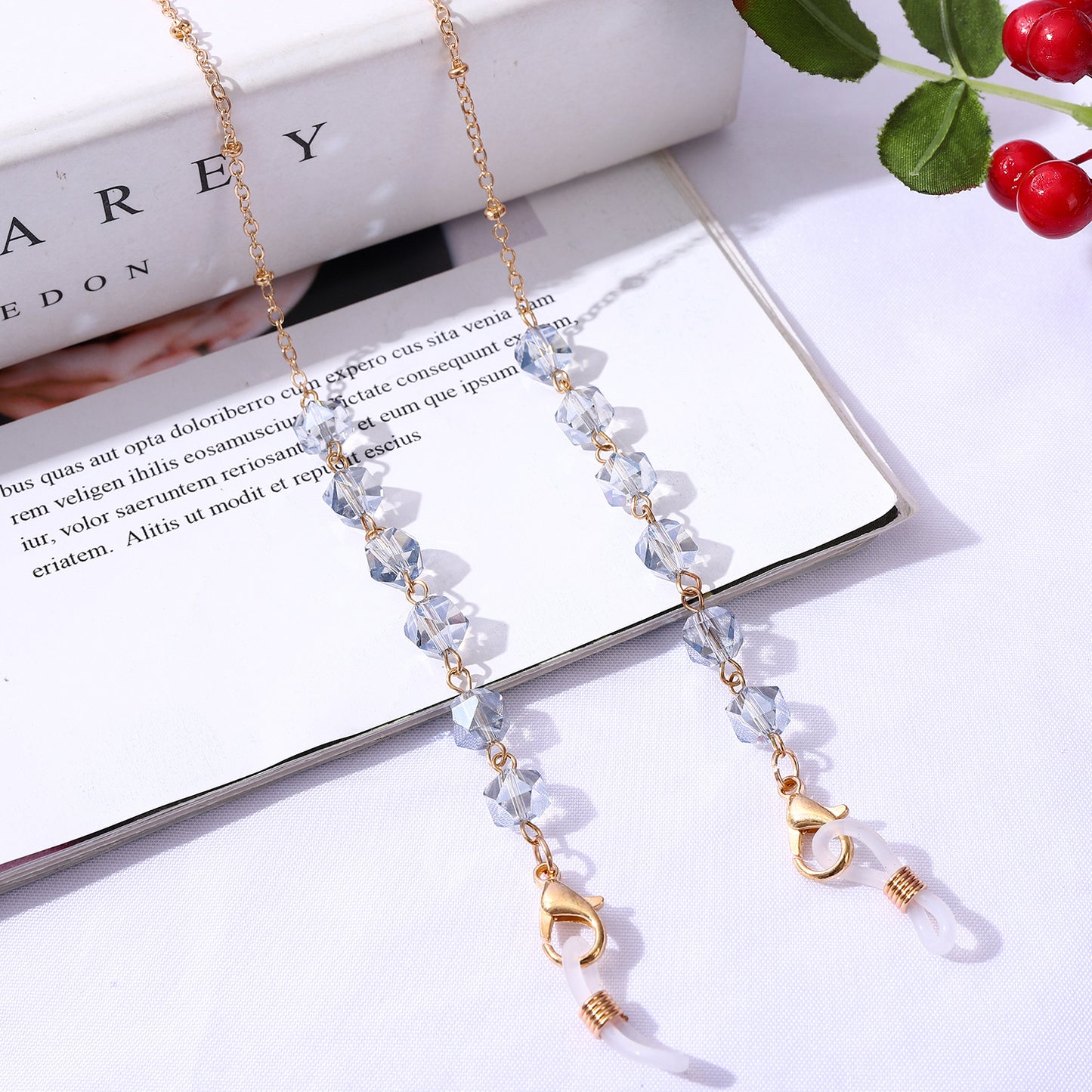 Chaine de Lunette Cristal Glace